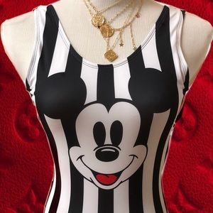 One- Piece Mickey Striped Swimsuit